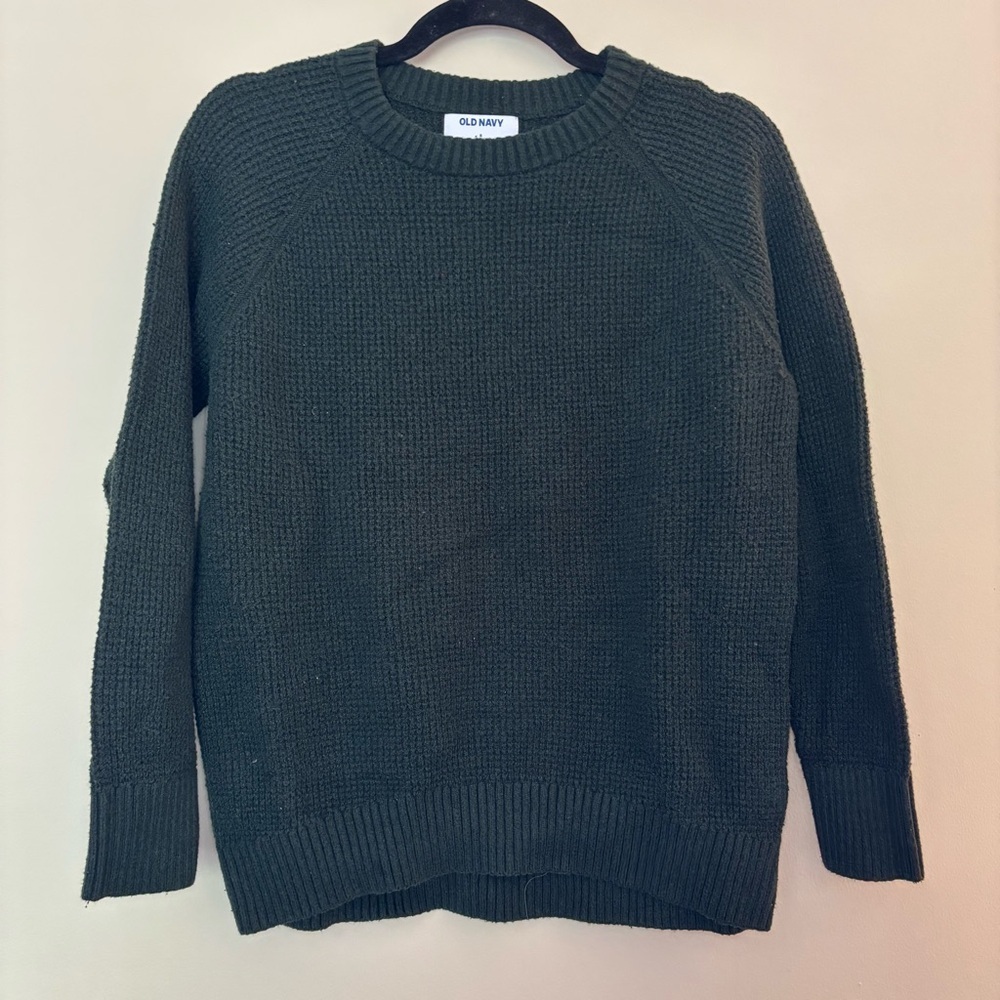 Women’s Old Navy Dark Forest Green Knit Pullover Sweater Size L